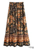 Boho Skirts in Maryam Black Gold Flower For Women